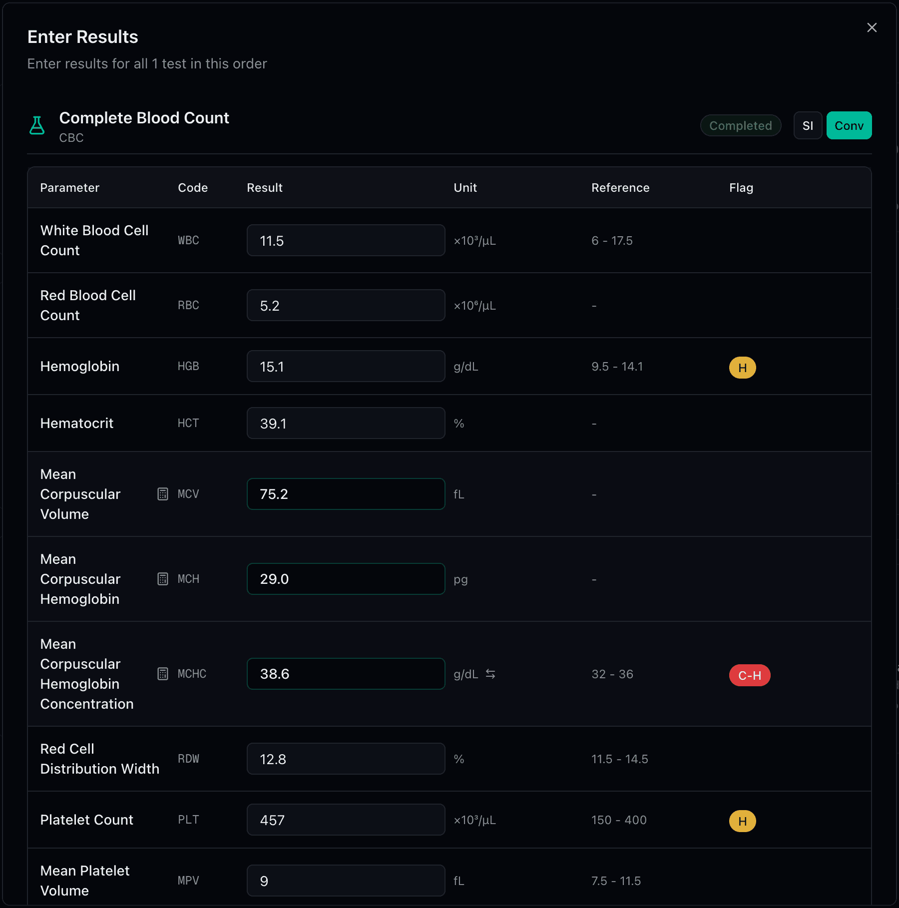 Labevol Result Entry